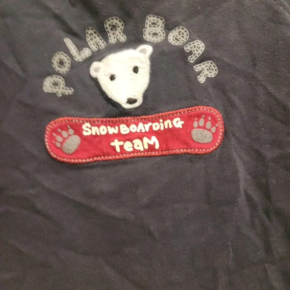 Gymboree Boys 2T Navy Polar Bear Snowboarding Team Raglan Long Sleeve Sweatshirt